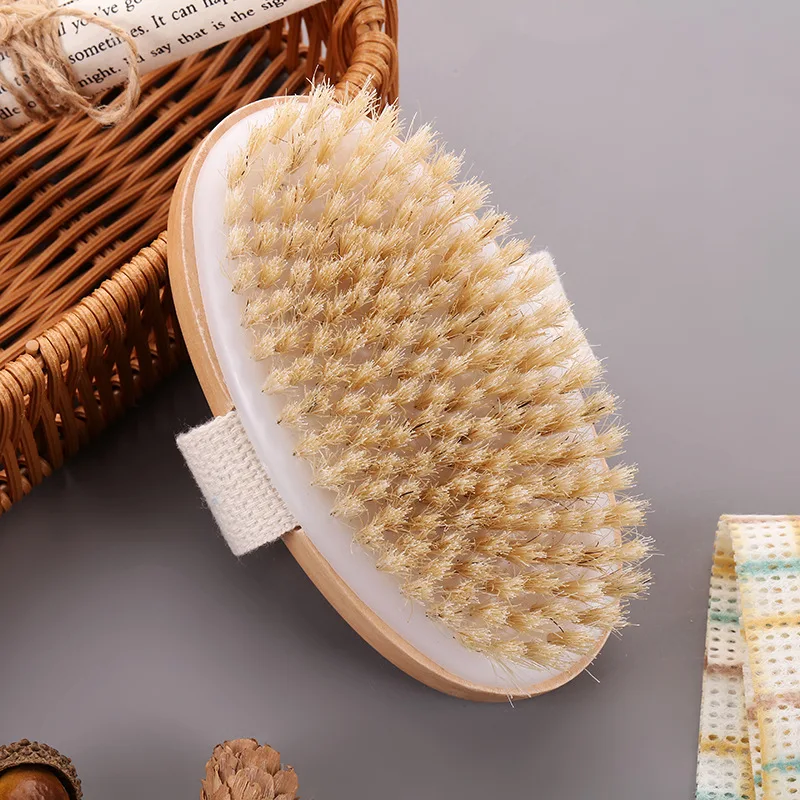 1 Pc Wet Dry Skin Body Natural Bristle Brush Soft SPA Brush Bath Massager Support Wholesale