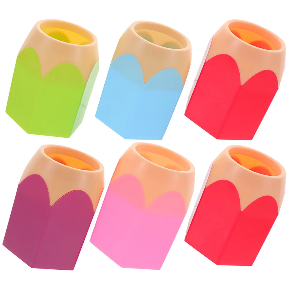 6 Pcs Pencil Cup Color Contrast Holder Crayons Holders for Desk Makeup Brush Abs Organizer Storage