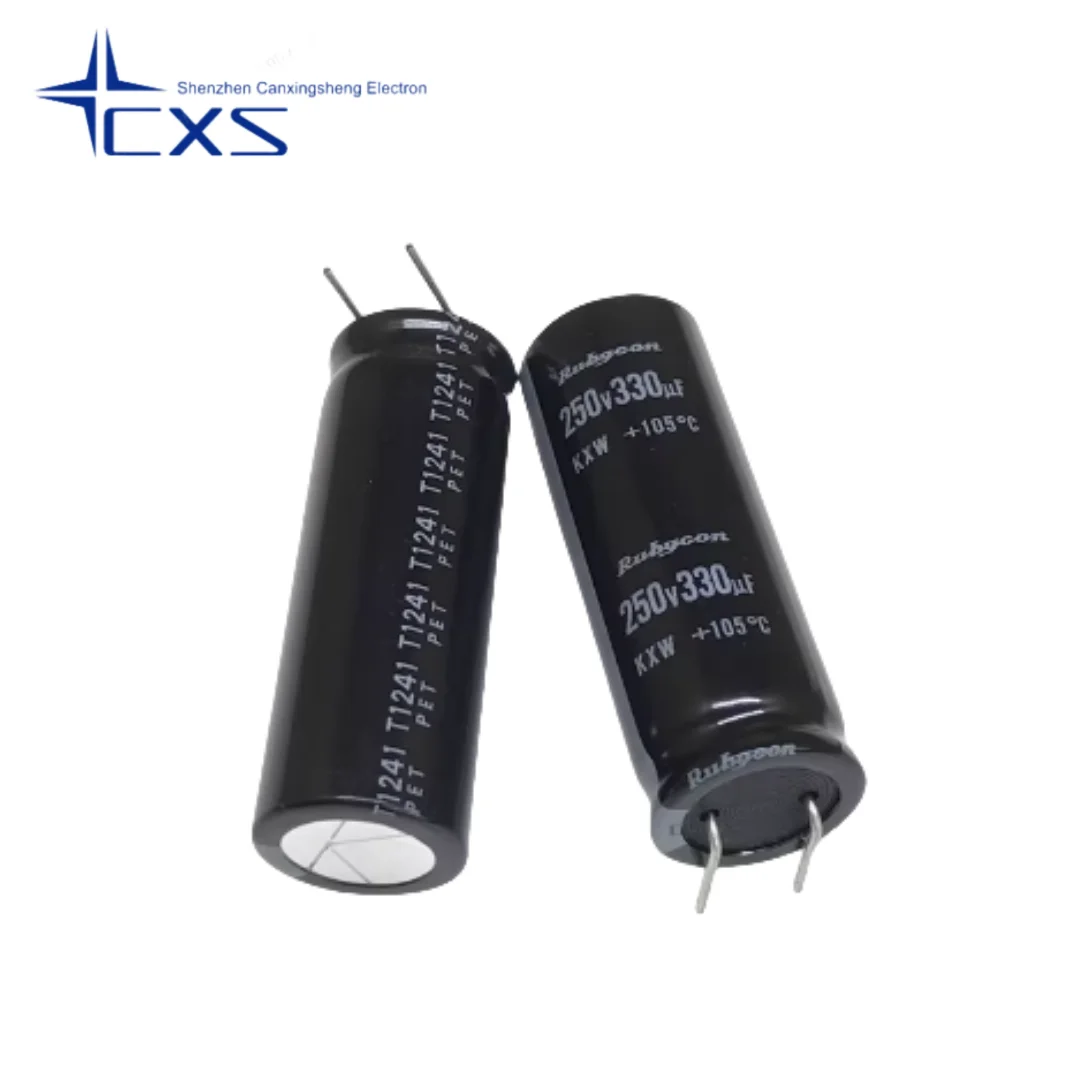 5PCS 330UF 250V Imported Aluminum Electrolytic Capacitor 250v330uf 16*45MM Japanese Ruby KXW High Frequency