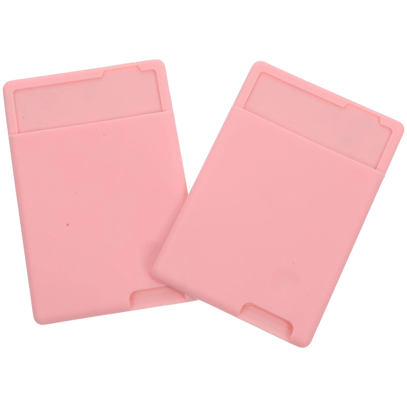 Porte-cartes en Silicone pour téléphone intelligent, 2 pièces, sacs pour cartes de crédit, portefeuille pour étui après pochettes roses à dos