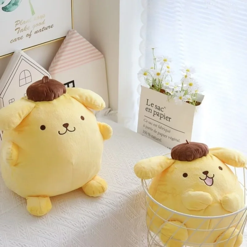 Sanrio Pompompurin Plush Dolls Office Nap Stuffed Pillow Squint Pom Purin Plushie Doll Soft Stuffed Animal Gift Room Decor Gift