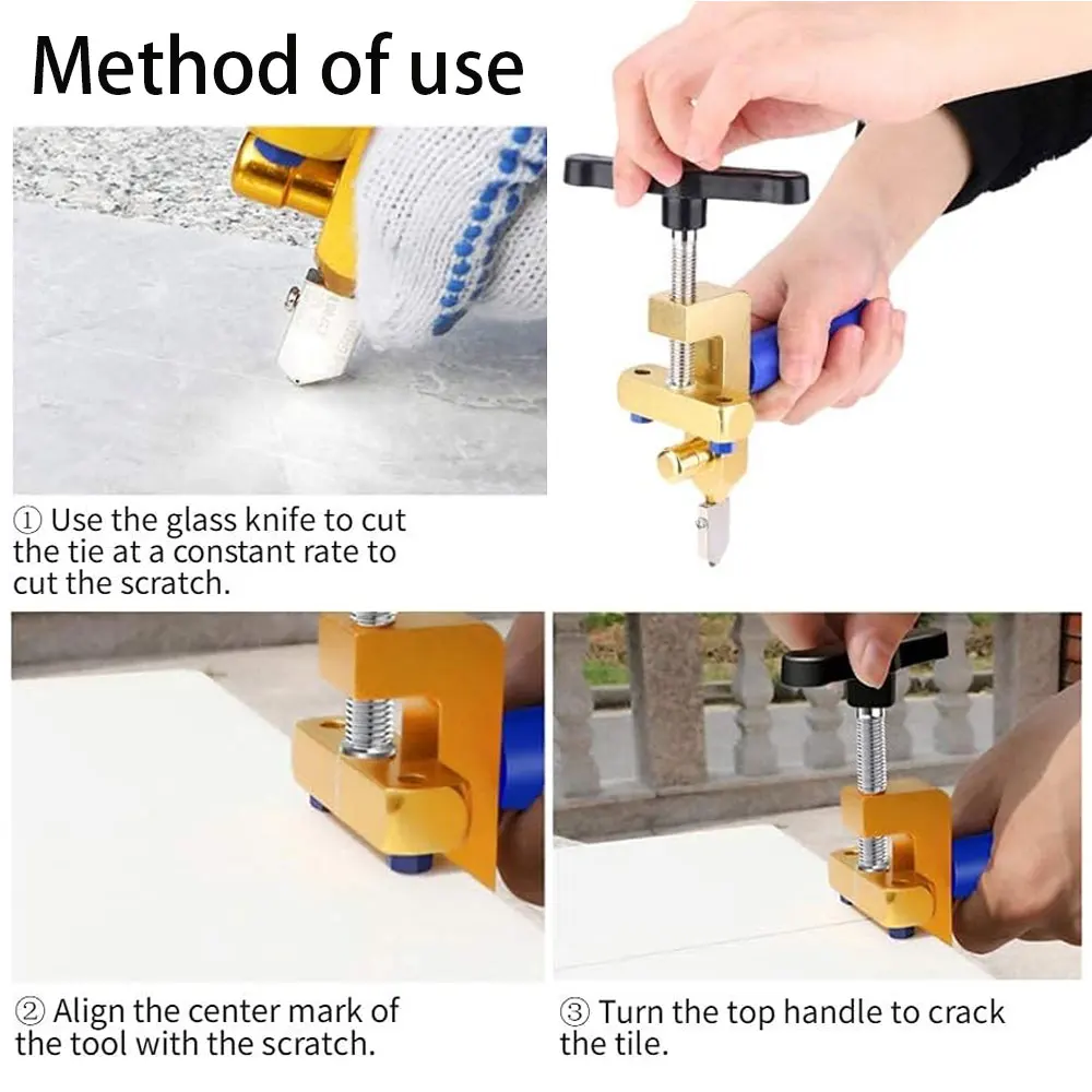 أداة قطع الزجاج متعددة الوظائف، مجموعة أدوات قطع منشار ثقب البلاط اليدوي بسمك 3-15 مم لقطع الزجاج والبلاط والمرايا. #6