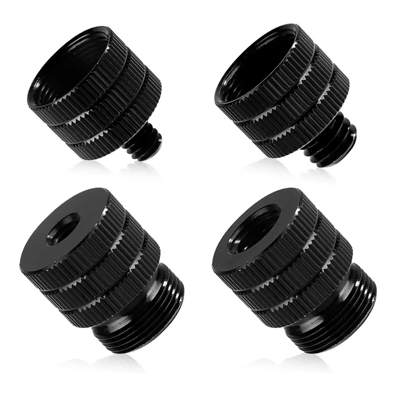 

4Pcs Mic Stand Adapter, Mic Thread Adapters 1/4 Female To 5/8 Male Screw Adapter For Microphone Boom Camera Tripod