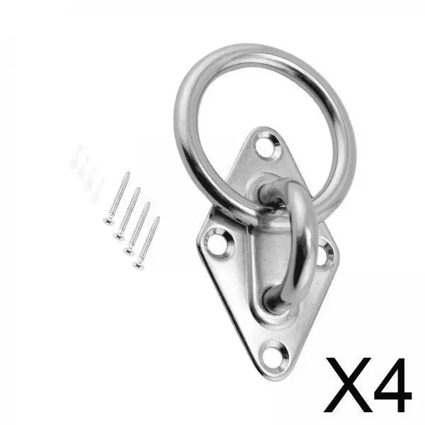 

Heavy Duty Eye Plate with Ring Hook Stainless Steel Ceiling Mount for Hammock Swing Chair Boat Rigging Outdoor Indoor Activity