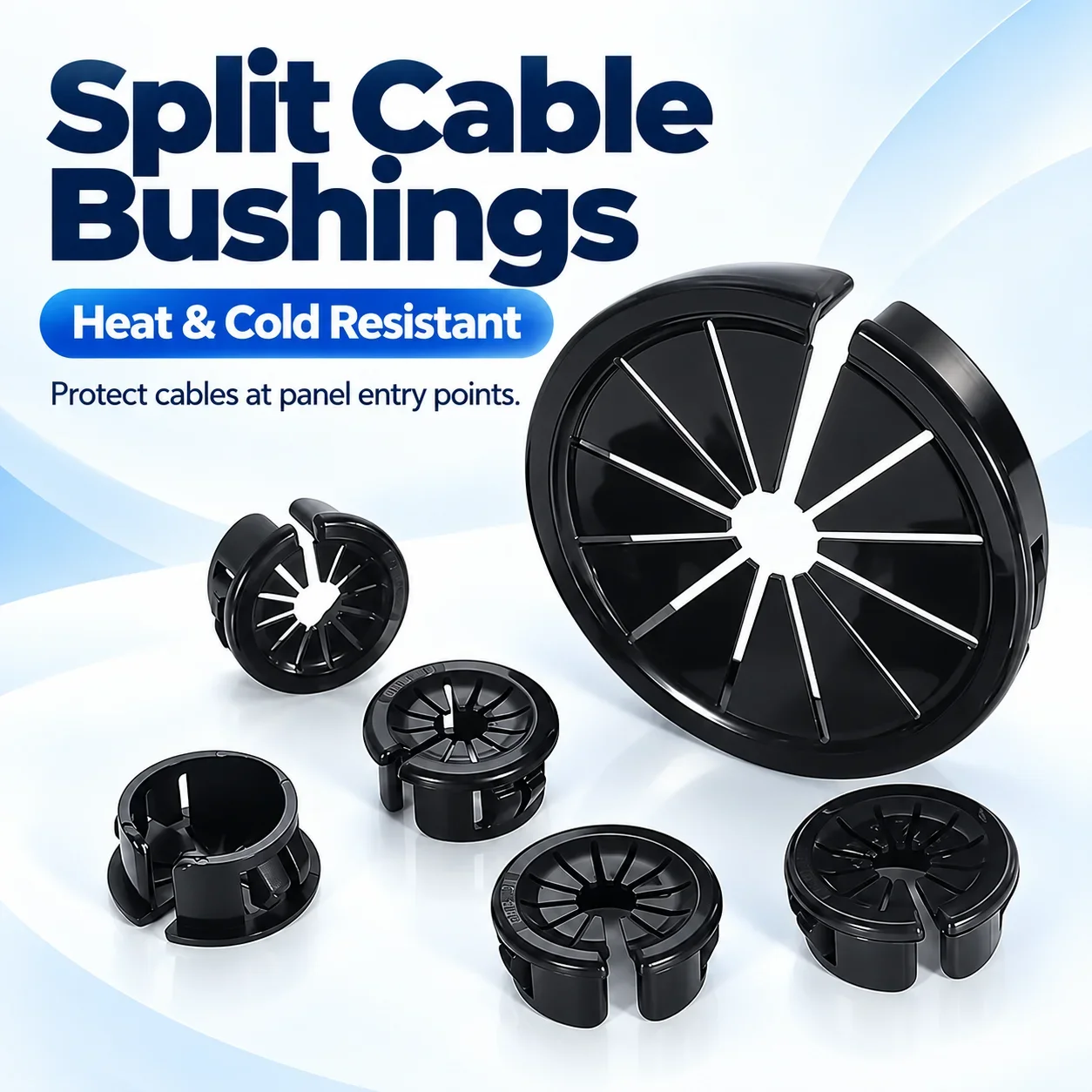Petal-Shaped ORB Open Plastic Protective Coil Nylon Snap-On Sleeve Plum Blossom Over-Coil Protective Ring for Petal-Shaped Items