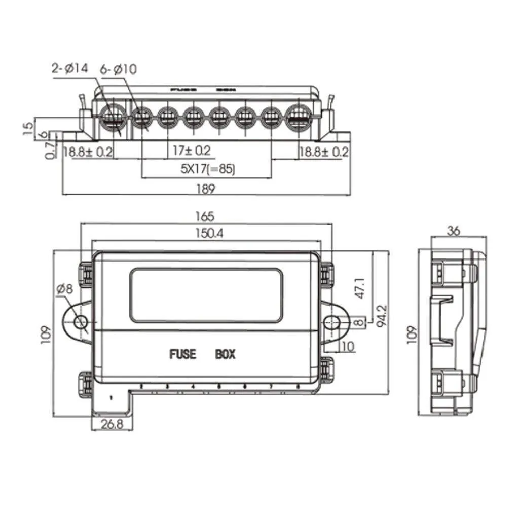 

8-контактный блок предохранителей для распределения питания HEAVY DUTY Mega & Midi предохранители 12 В и 24 В