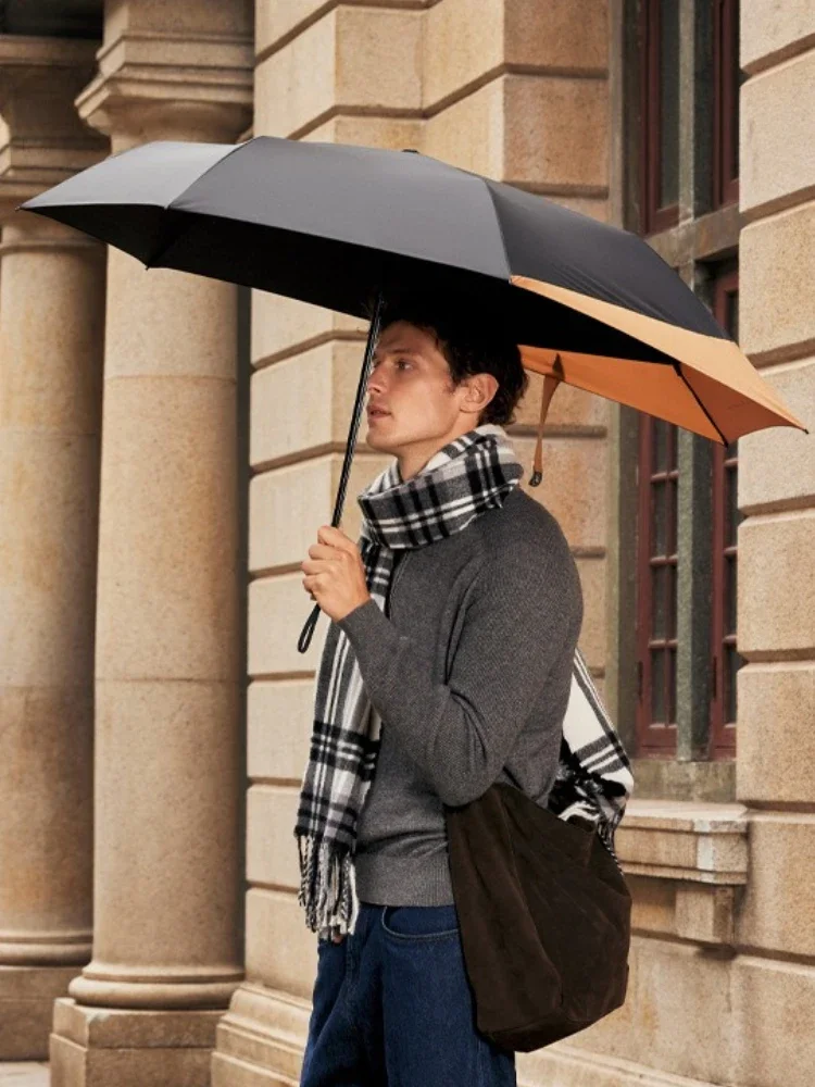 Folding Umbrella Men Big Size, Lightweight Increased Size Umbrella Windproof Strong, 7 Ribs Foldable Rain Umbrella Man Woman