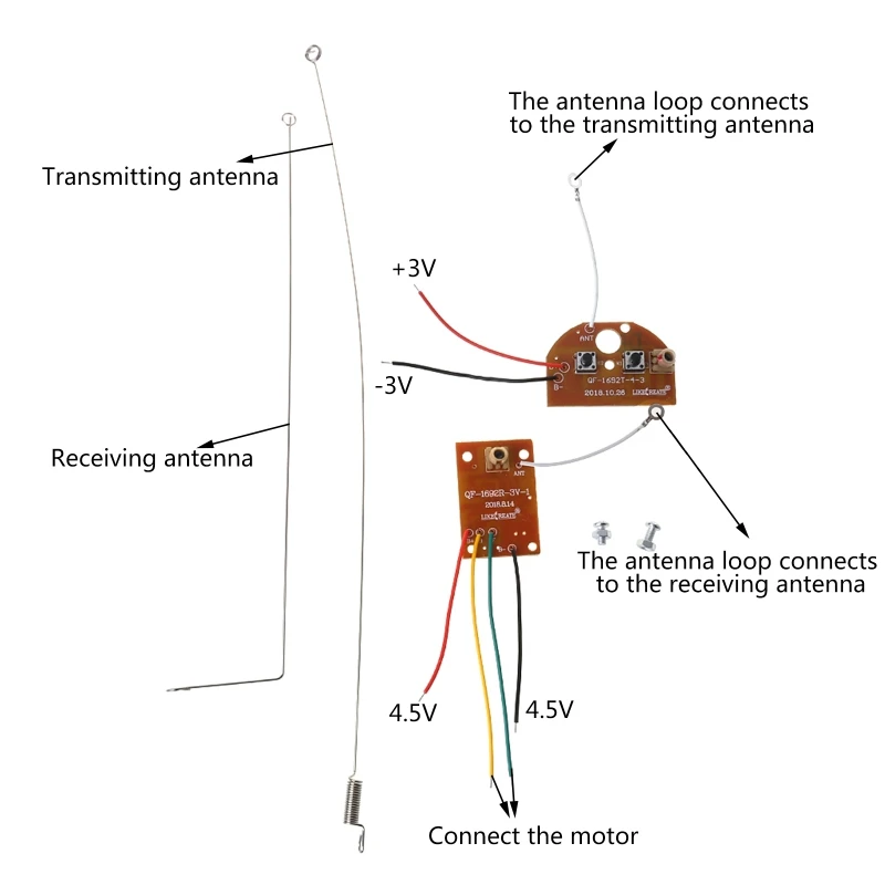 2CH Remote Control 27MHz Circuit PCB Transmitter and Receiver Board Radio Sys