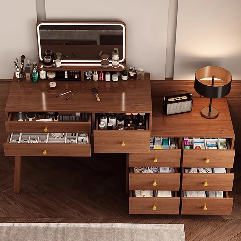 Premium Classic Vanity Table With Drawers Storage Trendy Bedroom Vanity Table With Mirror Modern Meuble De Chambre Furniture