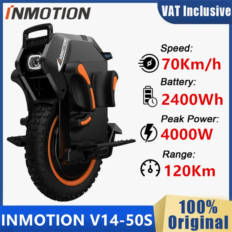 EU Stock Original INMOTION Adventure V14 Electric Scooter 70km/h Speed Peak Power 9000W INMOTION V14 50S EUC Unicycle Wheel