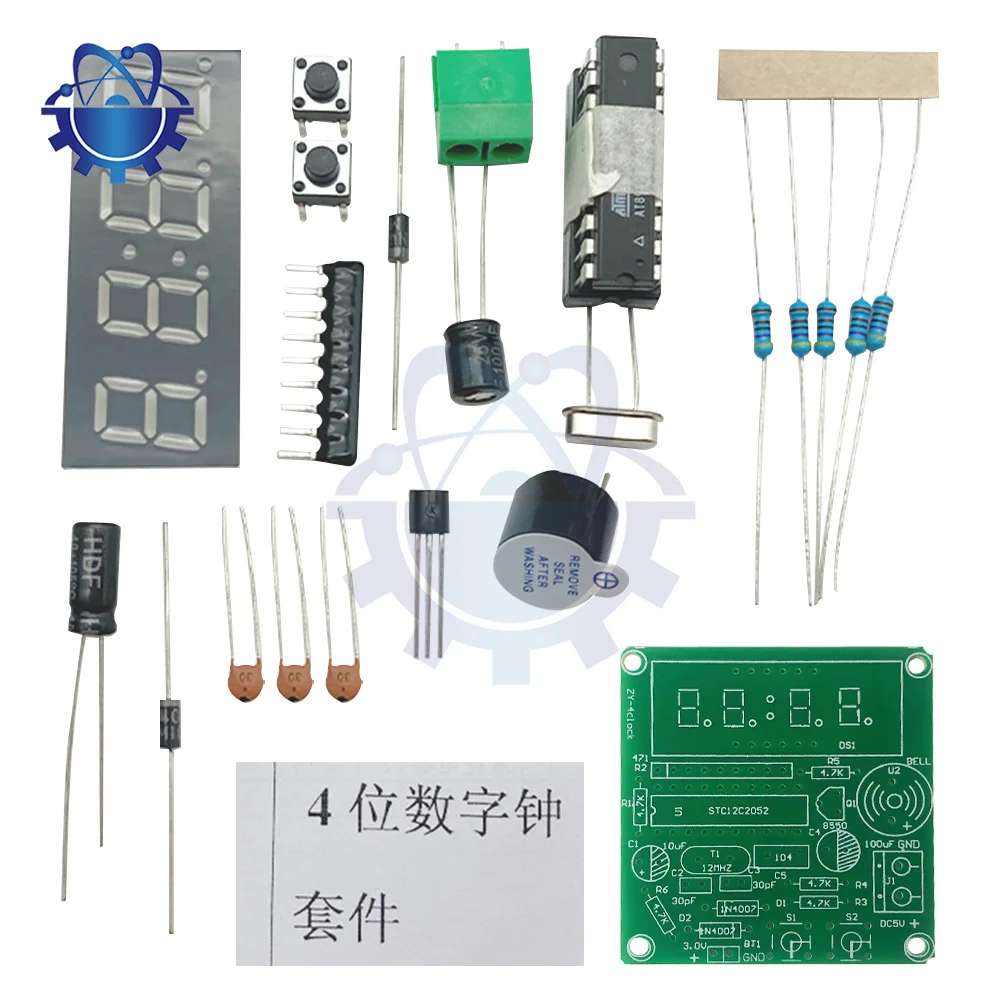 DIY Electronic Clock kit 4 Digital Tube LED time Display DIY soldering Project for Education and DIY Craft for Arduino