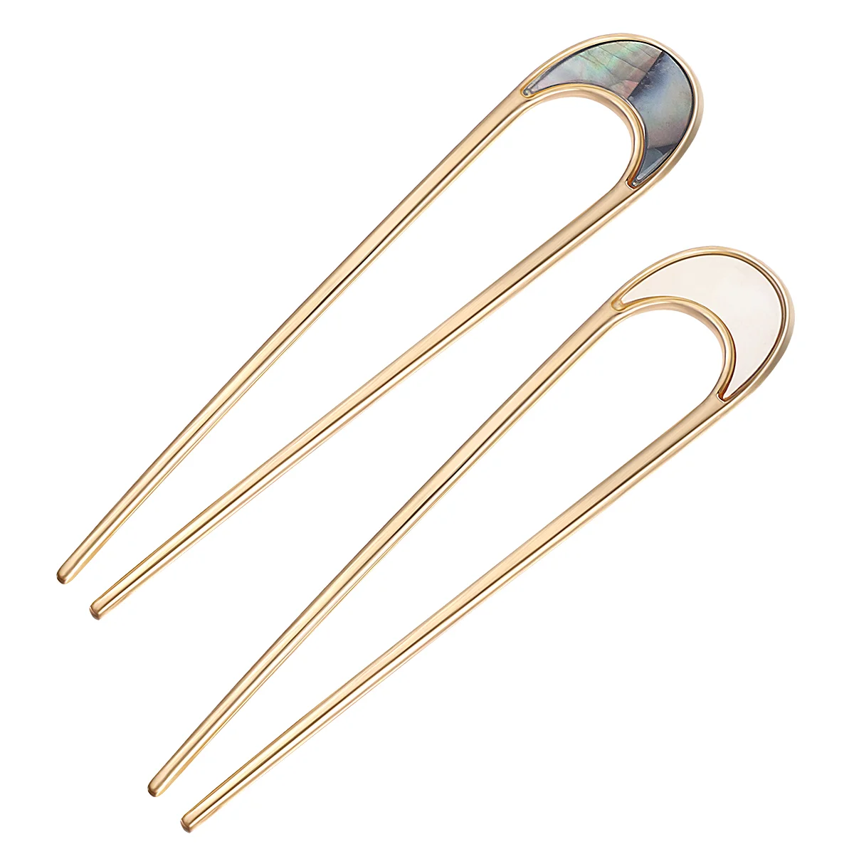 Grampos de cabelo para mulheres, U Shaped Pins Sticks, Glamorous Metal Chopsticks, Bride Hairpin