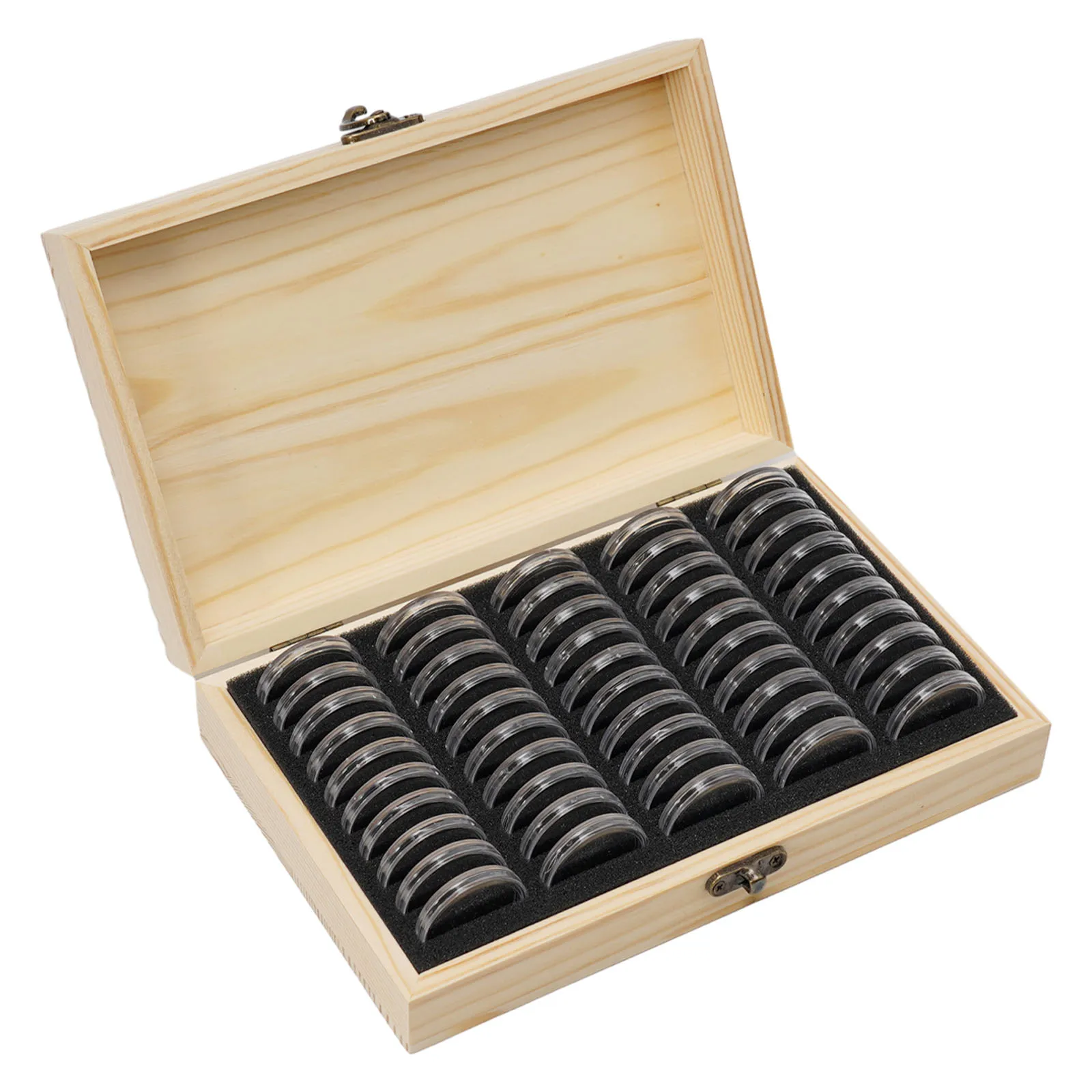 Wooden Coin Storage Box Designed for Precision Fit with Adjustable Pads and Time-Honored Castle Carving Details