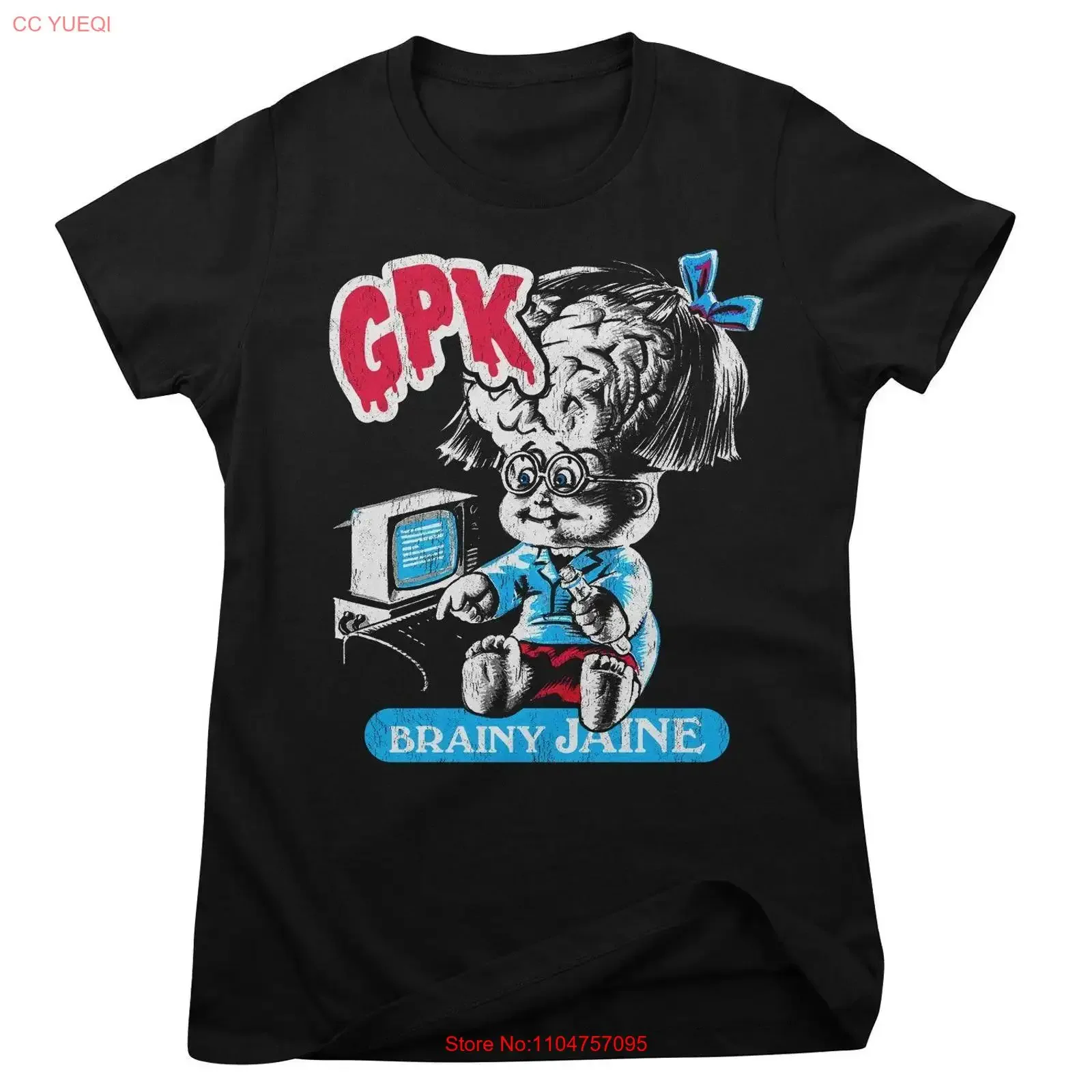 Officially Licensed Garbage Pail Kids Brainy Jaine Women T Shirt vintage Washed Top For Everyday Wear Stylish Unisex Soft homme