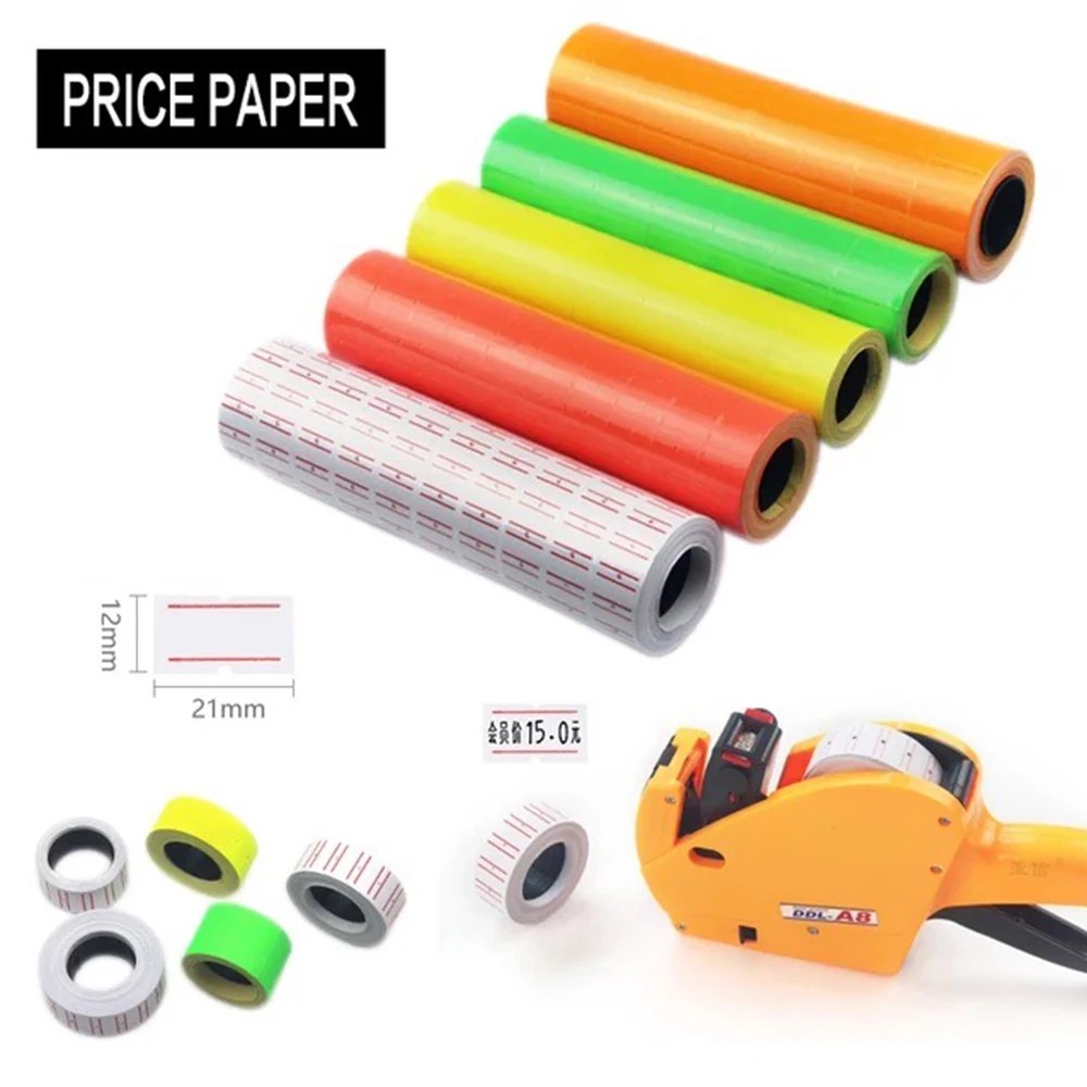 Label Coding Paper Supermarket Commodity Price Label Coding Machine Price Paper White Color Price Tag Stickers for 5500printer