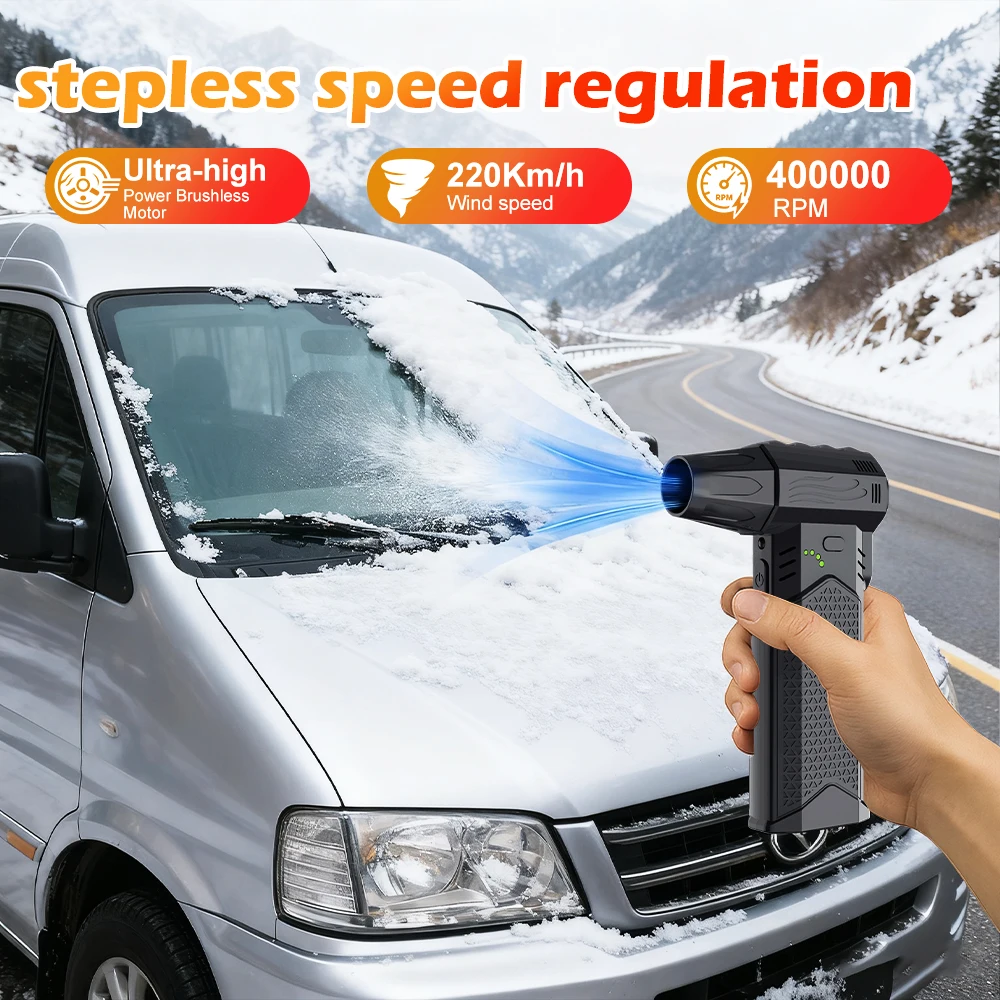 For Car RV Truck Trailer Cleaning Jet Blower Tool Electric Air Duster Portable Turbo Fan Brushless Violent Fan Car 2 in 1