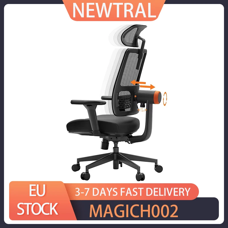 NEWTRAL-Cadeira ergonómica com encosto ajustável, Auto-Reset Encosto, Adaptive Lower Back Support, profundidade do assento, MAGICH002