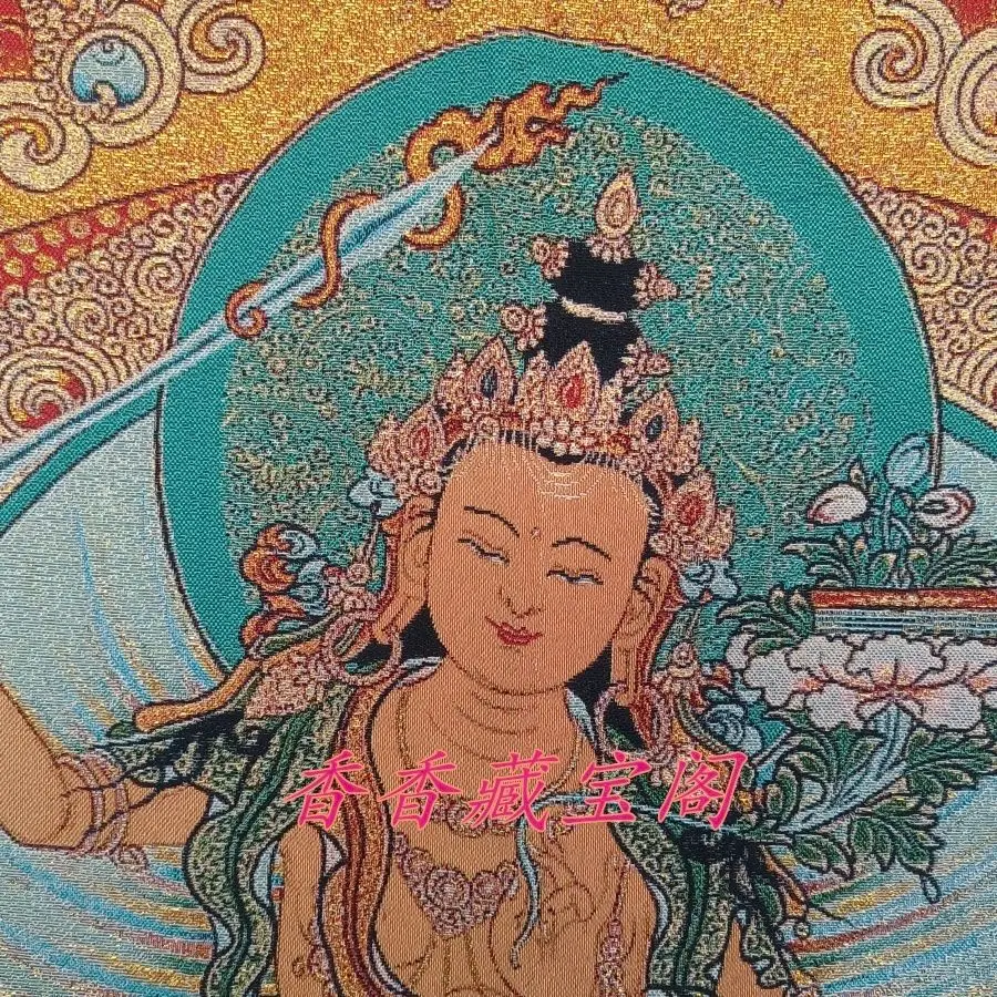 Tibet Tibetan Cloth Silk Buddhist goddess manjushri Thangka Tangka Embroidery Painting