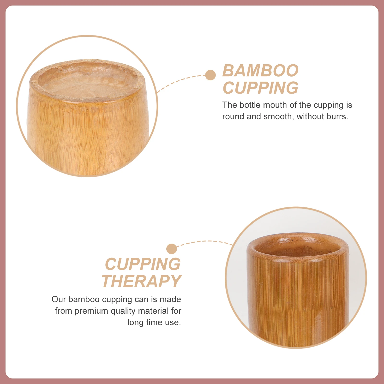 

5Pcs Bamboo Cupping Can Therapy Cups Strong Adsorption Anti-Slip Finger Mold Smooth Mouth for Home Use Body Massage Supplies