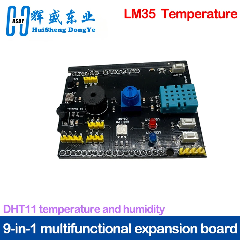 9 in 1 sensor board Multifunction Expansion Board DHT11 LM35 Temperature Humidity For Arduino UNO RGB LED IR Receiver Buzzer