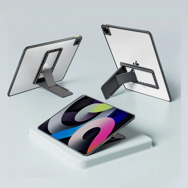 

Portable Universal Tablet Stand Folding Kickstand Plastic for Ipad Ereader Holder Back Paste Invisible Bracket Height Adjustable