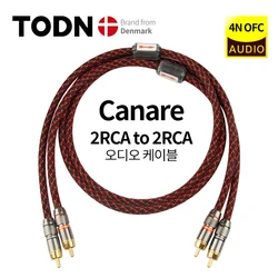 TODN 1 pair RCA audio cable 2 RCA to 2 RCA Interconnect Cables HIFI Stereo 4N OFC Male to Male For Amplifier DAC TV car audio