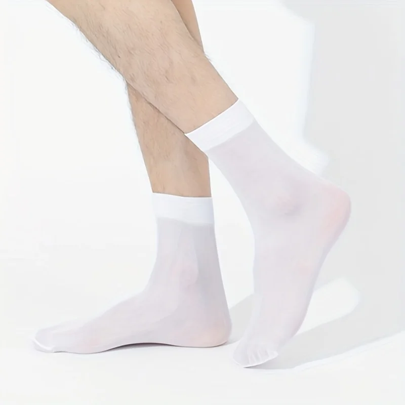 30 Pairs High Quantity Breathable Fiber Men\'s Socks Summer Comfortable Thin Ice Silk Socks High Elastic Business Casual Socks