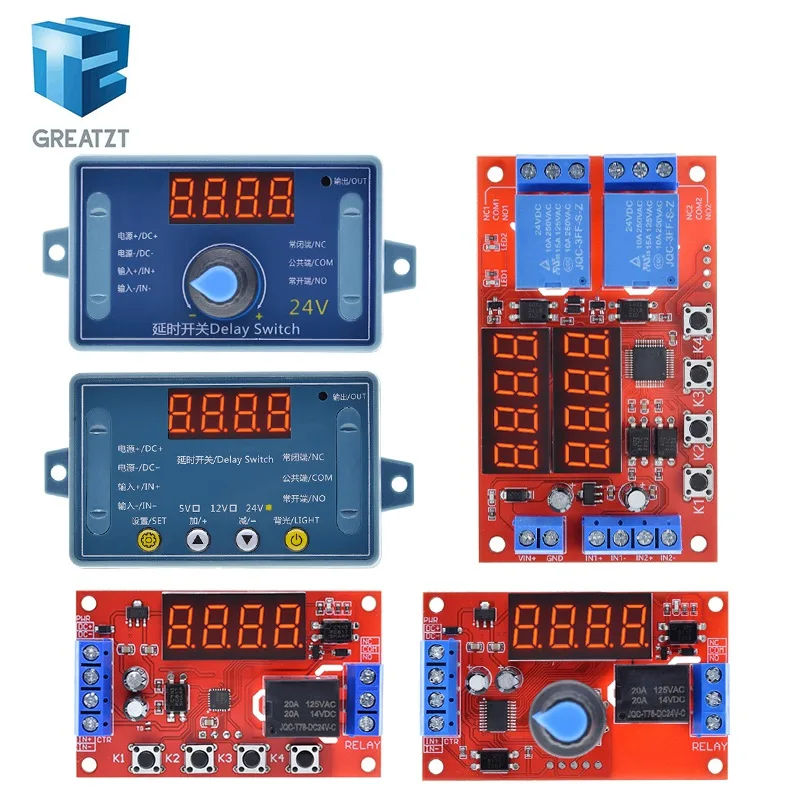 DC 5V 12V 24V 10A Adjustable Time Delay Relay Module 32 Modes LED Digital Timming Trigger Timer Control Switch Pulse Cycle