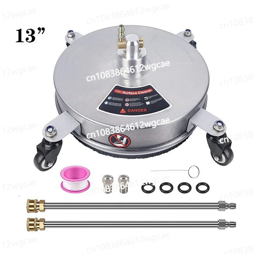 

4000PSI 13 Inch Pressure Washer Surface Ground Floor Cleaner Stainless Steel with 4 Wheels, 1/4" Quick Connector, Extension Pole