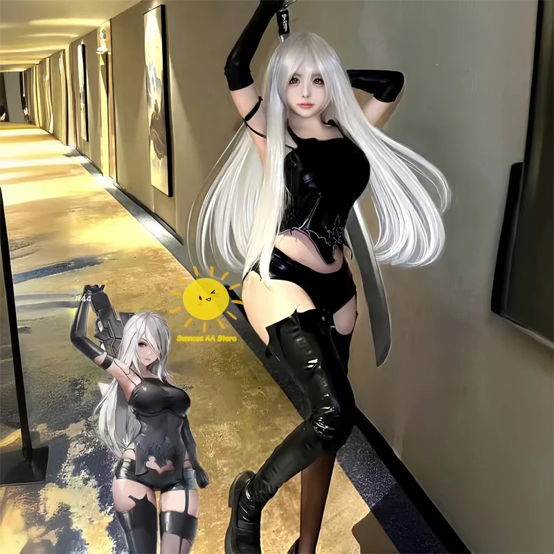 

♥Halloween Cosplay Costume Game YoRHa Type A No.2 NieR Automata s A2 Suits Leather Vest Pantyhose CarnivalNew 2026 Topspeed Cos
