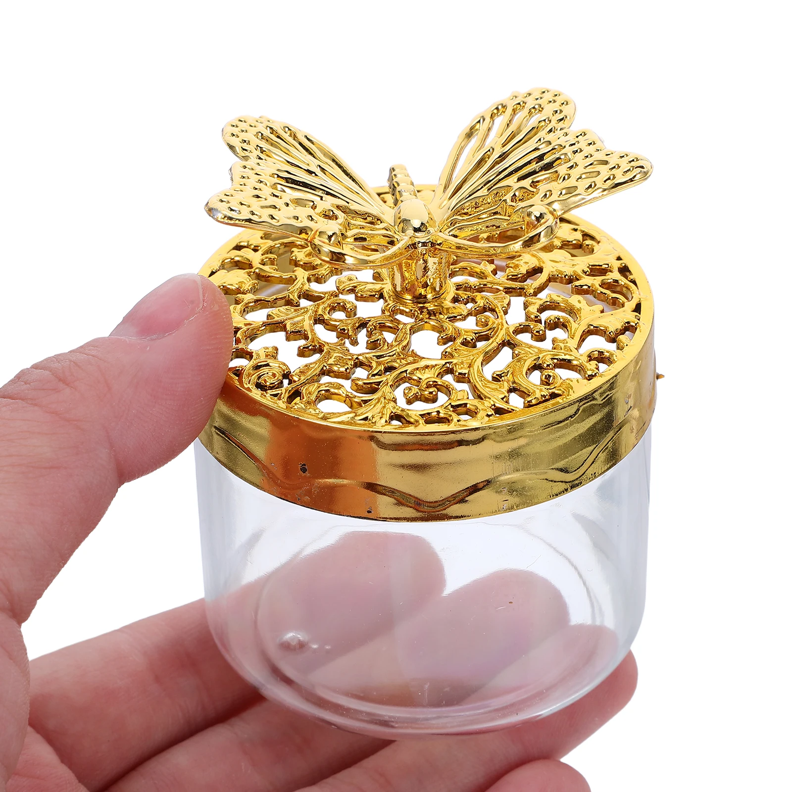 

12pcs European Style Wedding Candy Box Transparent Round Plastic Dessert Holder For Party Sweets Chocolates