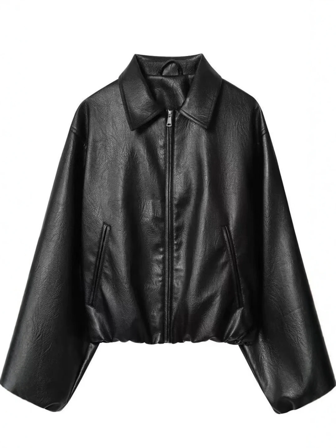 Américain rétro décontracté ample en cuir PU pilote Jaet femmes manteau d'extérieur Vintage Sle longueur régulière autre matériel