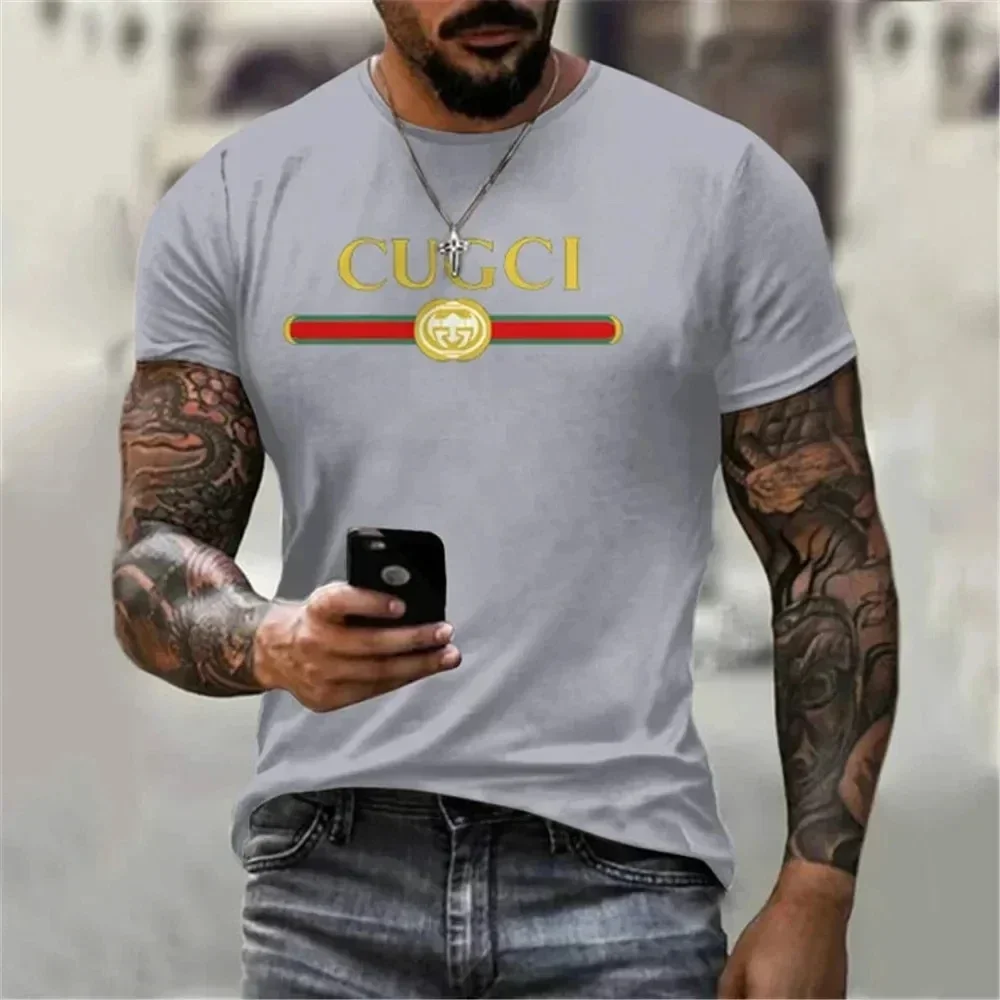 2024 cor sólida carta impressão 3d esportes, lazer, moda, estilo de rua masculino, verão secagem rápida camiseta de manga curta