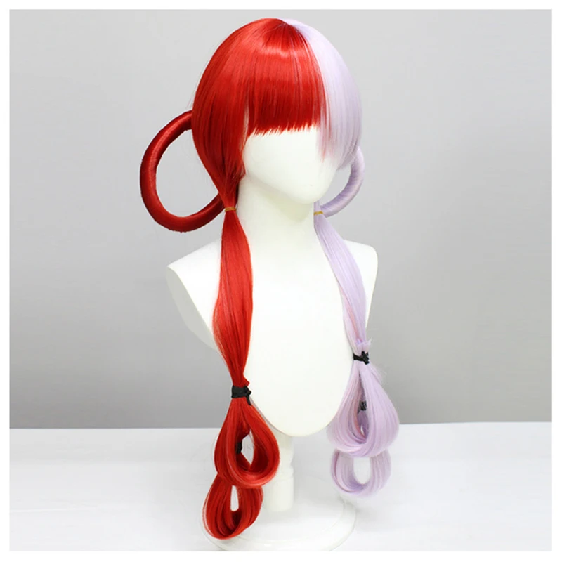 Anime FILM RED UTA Cosplay Wig Long Hair 95cm Half Red And Purple uta Cosplay Synthetic Hairs Halloween Party Wigs for Women