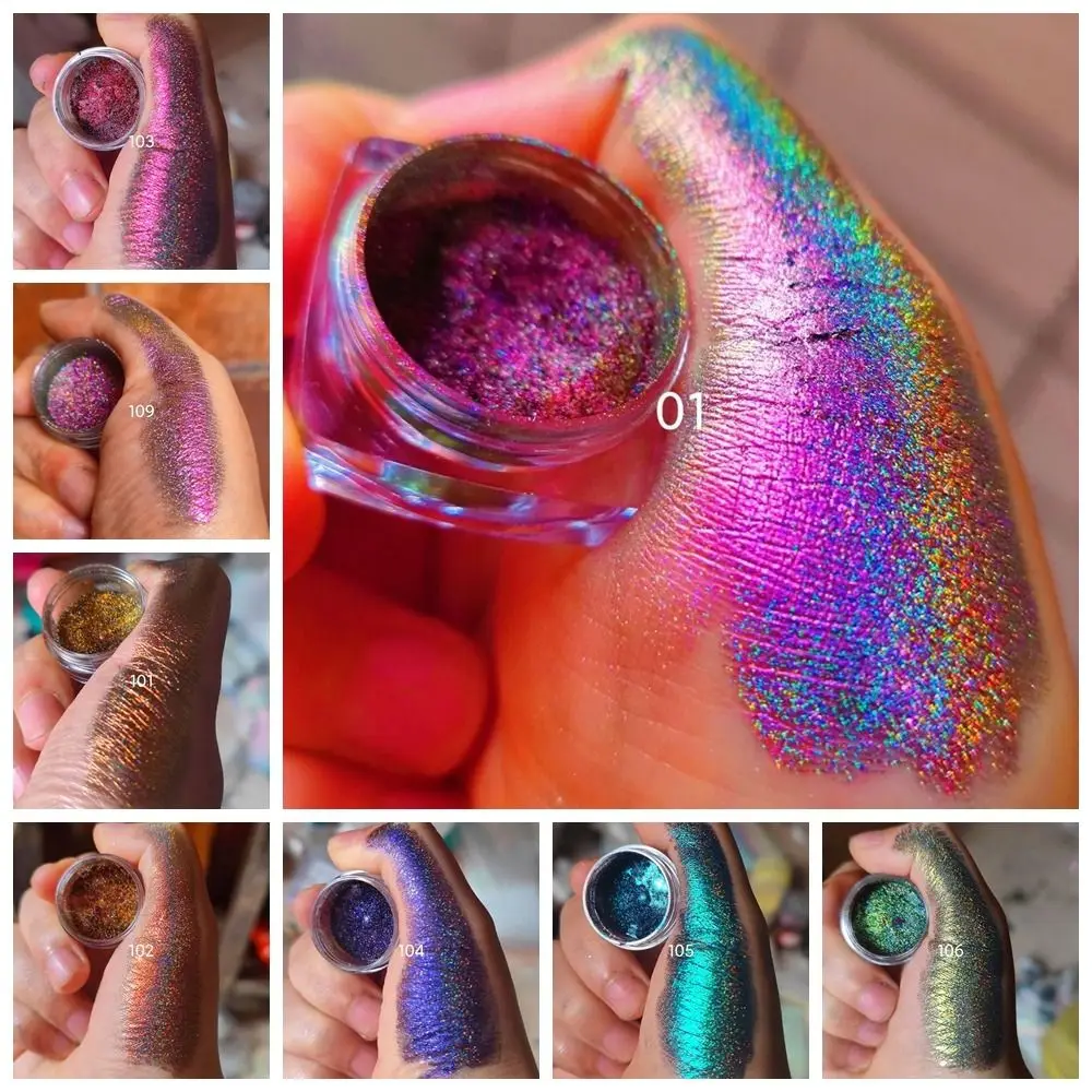 Brilhando MultiChrome Sombra Em Pó, Arco-Íris Glitter, Mudança De Cor, 0.2g