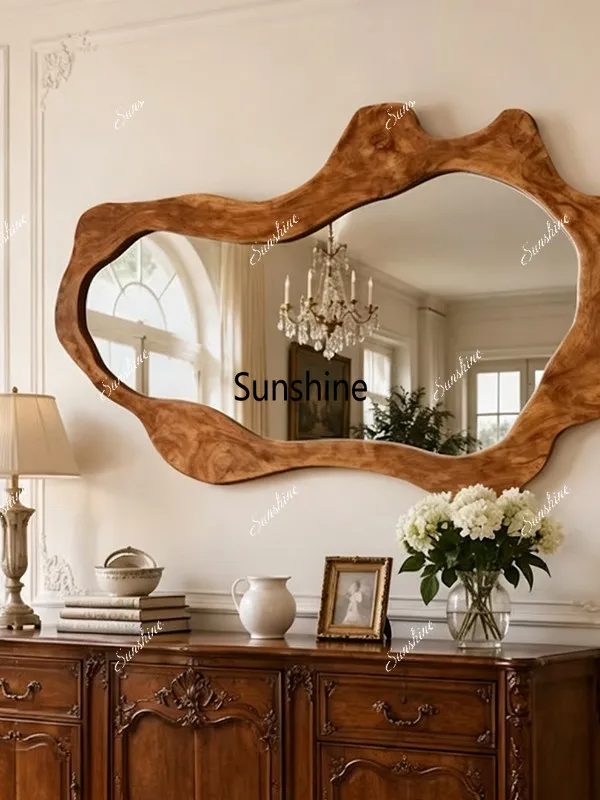 French bed and breakfast decorative mirror wall hanging irregular art dining side mirror