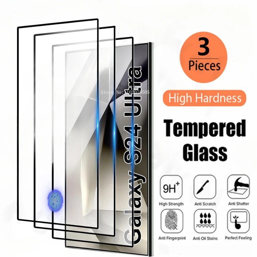 3 Pack Screen Protector for Samsung Galaxy S24 Ultra S23 Ultra S23 FE S22 S21 A15 A54 HD Full Screen Tempered Anti-Scratch Cover