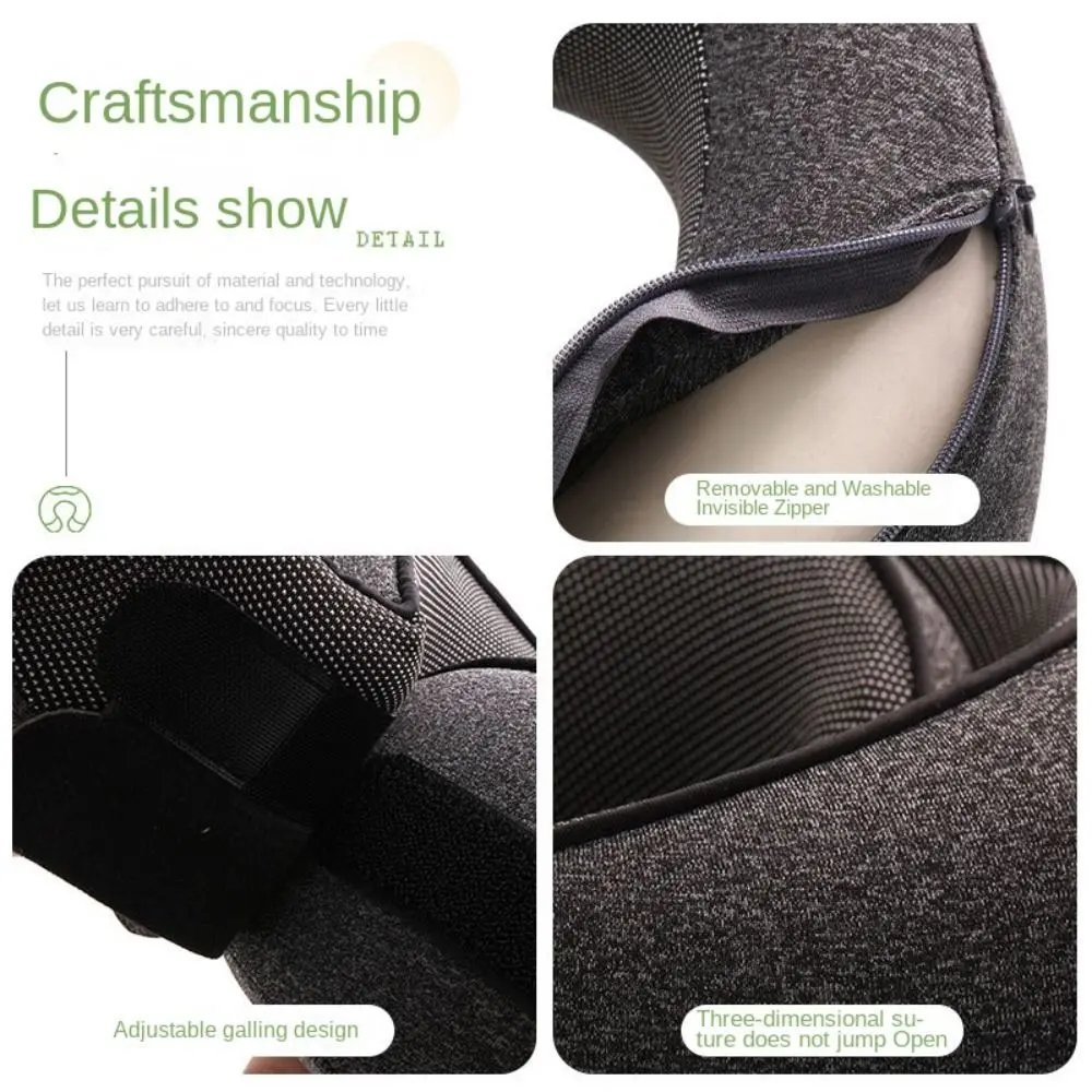 Adjustable Travel Neck Pillow Cotton Slow Rebound Sleep Camping Pillow Breathable Detachable Cervical Cushion Noon Break