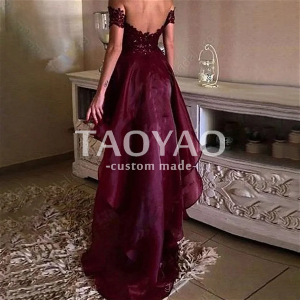 Princess A-Line Evening Dresses Off-the-Shoulder Asymmetrical Applique Wedding Dress Party Dresses Prom Dress Vestidos De Fiesta