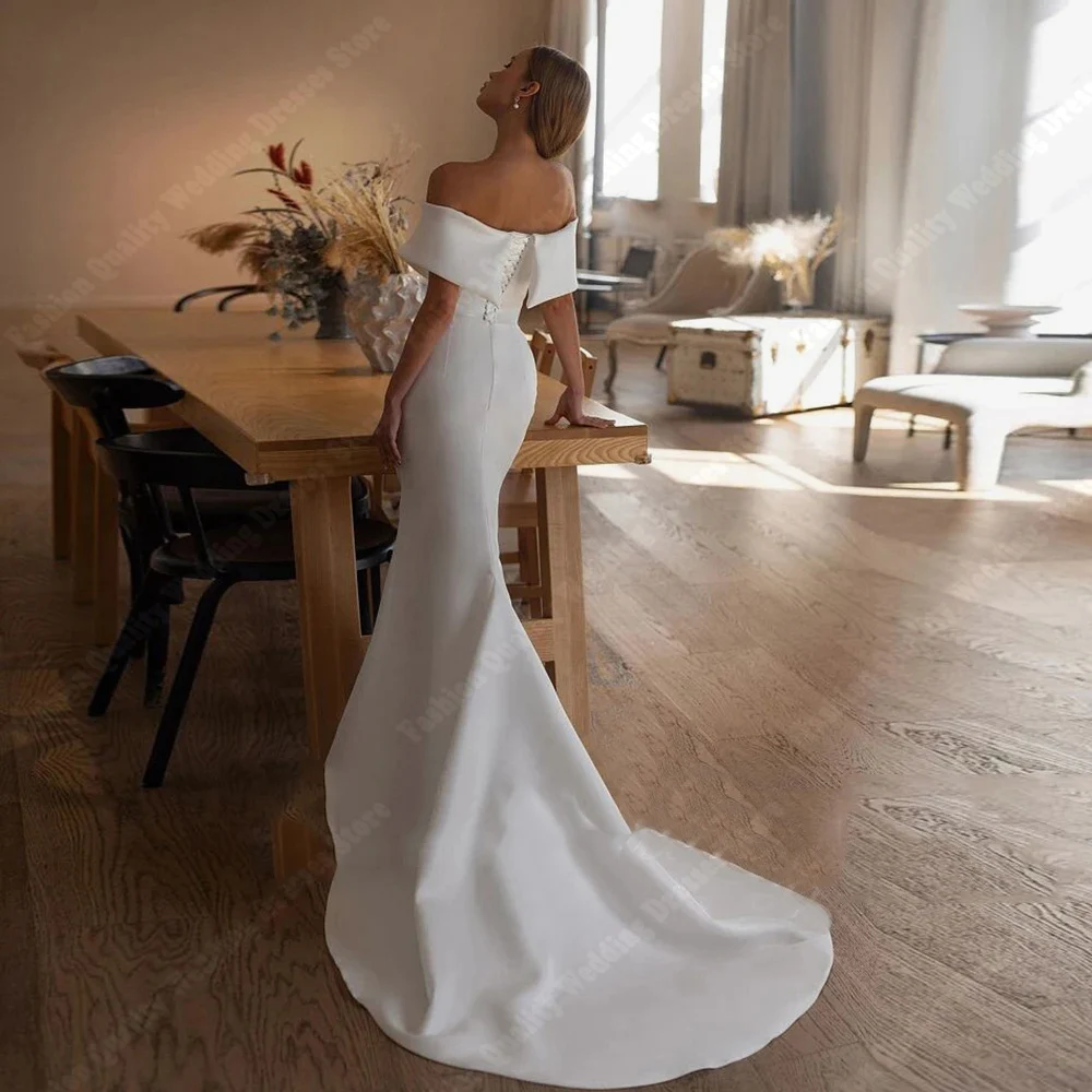 Off Shoulder bez rękawów damskie suknie ślubne eleganckie suknie ślubne koronkowy kwiatowy nadruk dostosowane księżniczka Vestidos De Novias