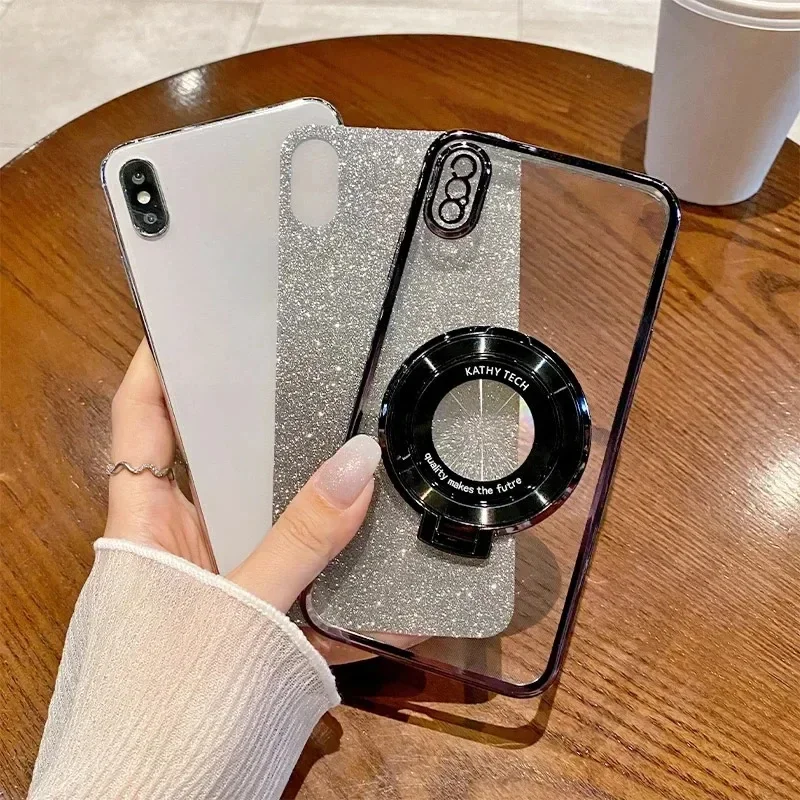 Gradient Glitter Stand Case For Honor X9 X9A X8 X8A X8B X7 X7A 200 200Lite 90 70Lite 9X Y9S Y7A Y7 Y9 Y9Prime2019 Soft Cover