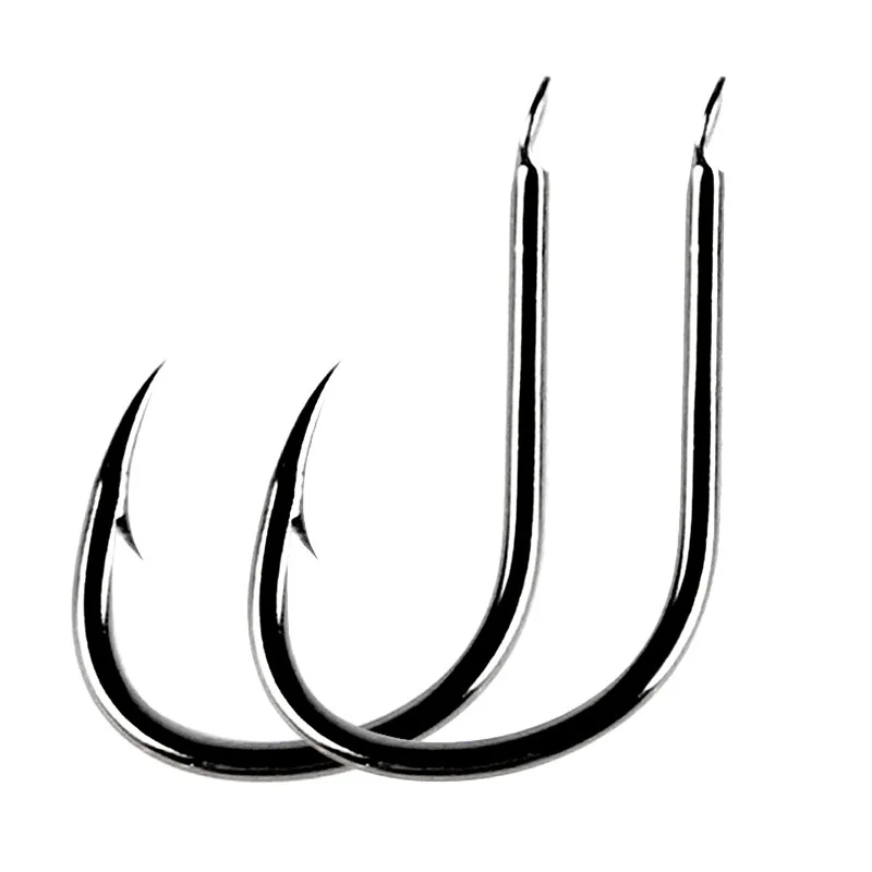 خطافات صيد عالية الكربون من الفولاذ المقاوم للصدأ ، إكسسوارات صيد سمك الشبوط ، طلاء شائك ، معالجة بحرية ، 10-