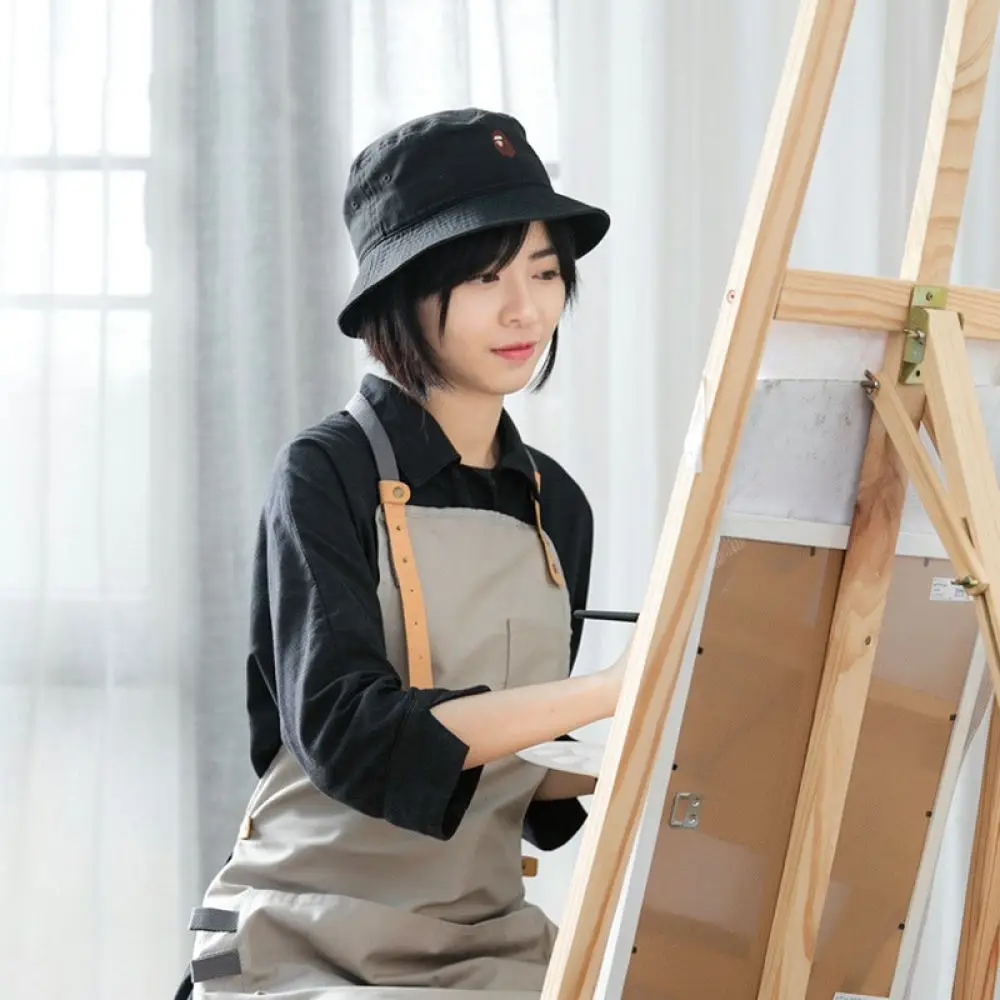 Japanese Style Apron Waterproof Oilproof Professional Workwear For Coffee Shop Waiter Painter Art Studio Kitchen Cooking Bib