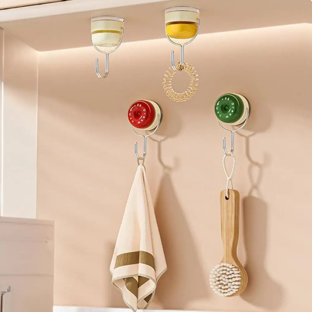 Einfach zu Installierender Badezimmer-Haken Wiederverwendbare Saugnapf-Wandhaken mit 180-Grad-Drehdesign Ohne Bohren Badezimmer-Handtuchhalter