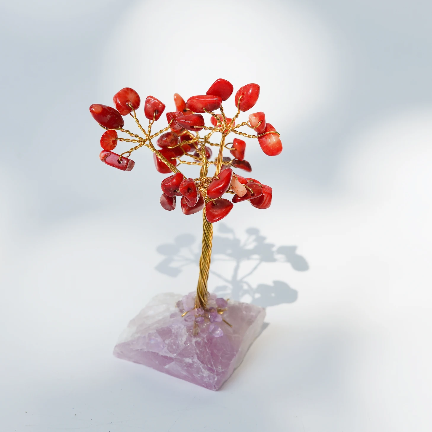 

2023 Crystal Quartz Red Jasper Lucky Tree Pachira Macrocarpa Crafts Fluorite Stand Chakra Healing Reiki Stone Pendant