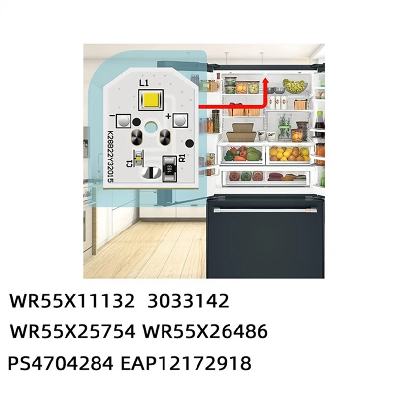 

WR55x11132 Refrigerator Light Replacement Led,Refrigerator Light Bulb WR55x25754 Refrigerator Light Bulb Noinclude Cover-A50M