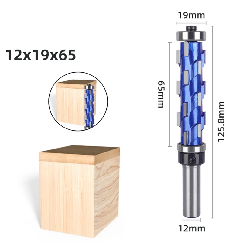 Mata Router CNC, penggilingan pemotong 12.7Mm batang 65Mm Flush Trim End Mill karbida padat Spiral bantalan ganda untuk kayu