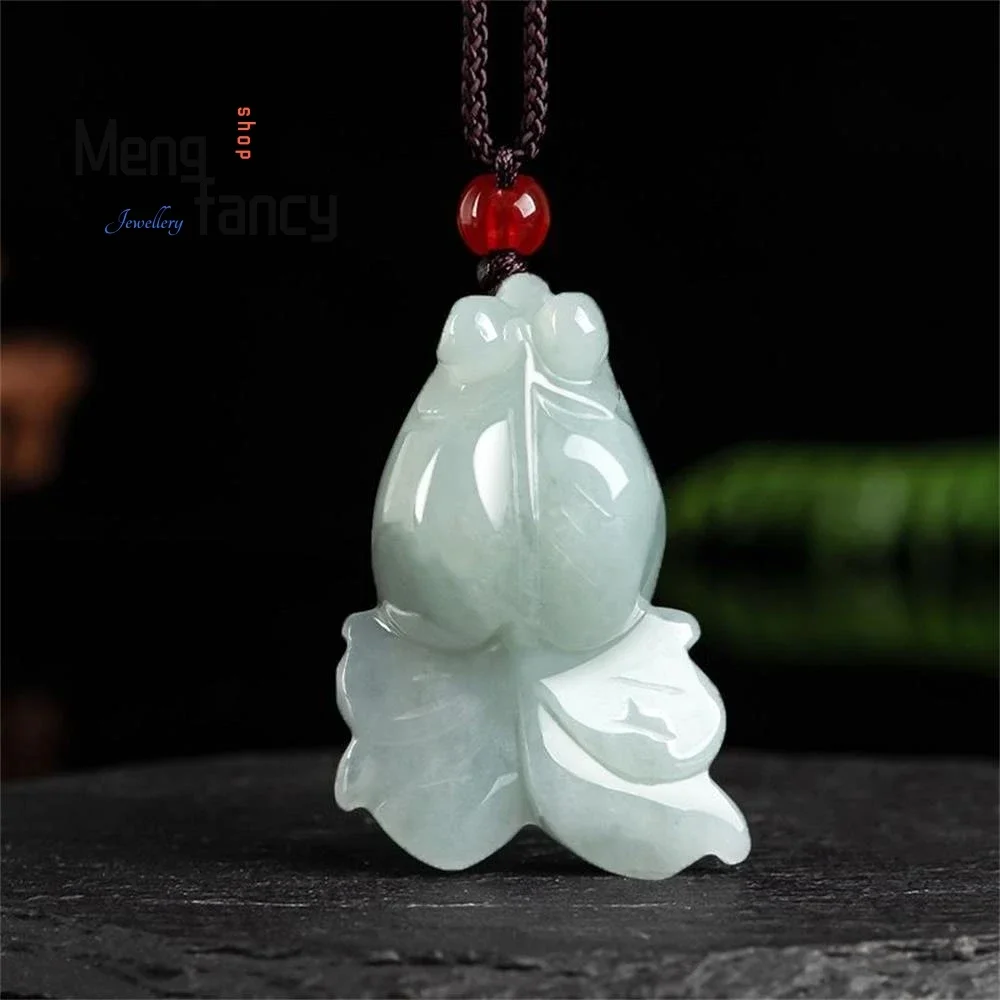 

Natural Myanmar A-goods Jadeite Golden Jade Fish Ice Stone Pendant Simple Retro Best Selling Mascot Fashion Jewelry Holiday Gift