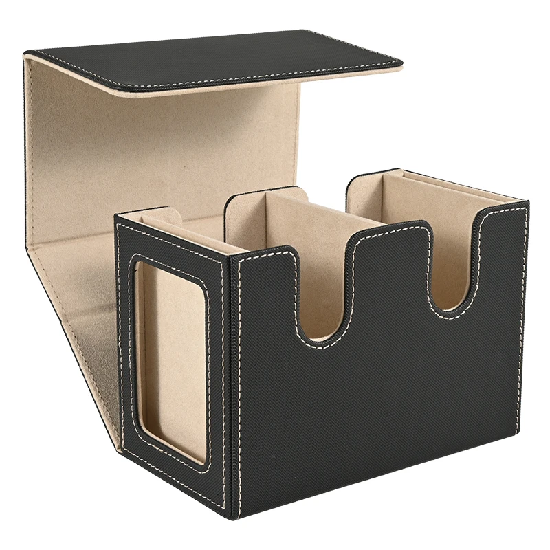 Kartendeckbox mit 2 Commander-Displays, Doppeldeckbox für mehr als 140 Karten mit einem Ärmeln, passend für TCG CCG Magic Cards