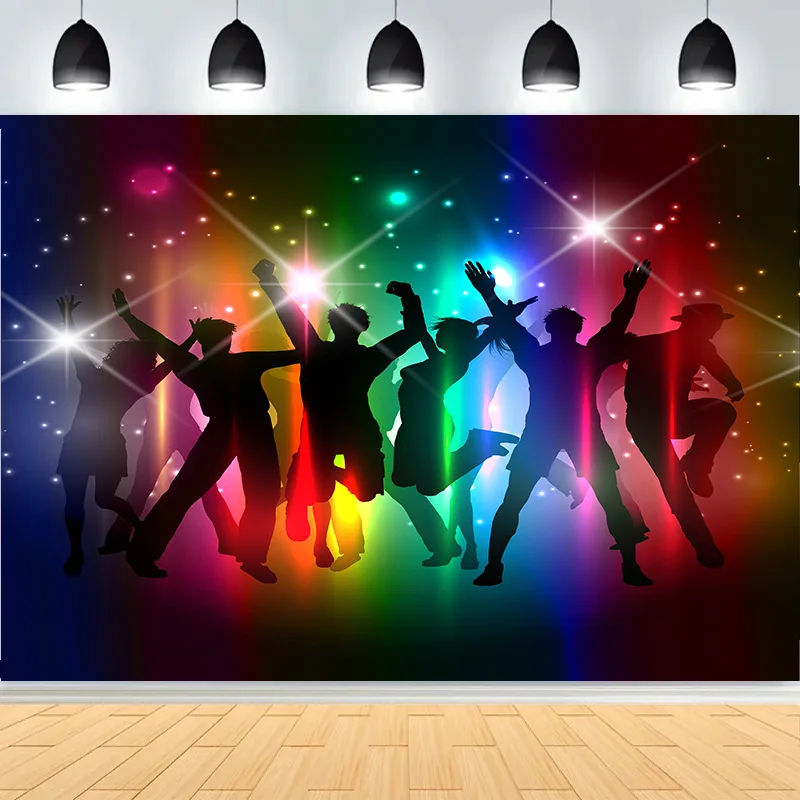 

Abstract Disco Ball Photography Backdrops Concert Colorful Stage Glitter Light Spots Stars Party Lights Photo Background DO-03